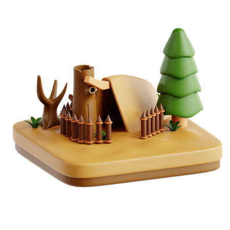 survival shelter 3d vector